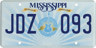 MS license plate JDZ093