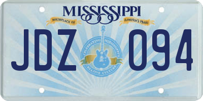 MS license plate JDZ094