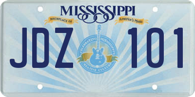 MS license plate JDZ101