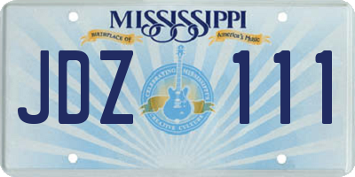 MS license plate JDZ111