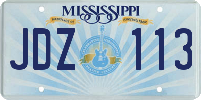 MS license plate JDZ113