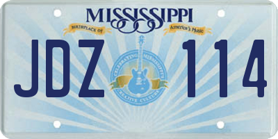 MS license plate JDZ114