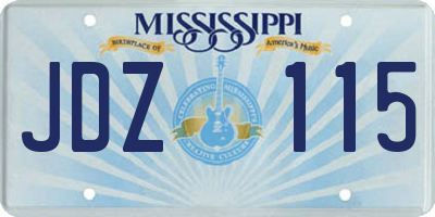 MS license plate JDZ115