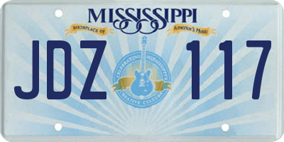 MS license plate JDZ117