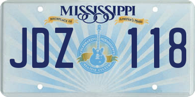 MS license plate JDZ118