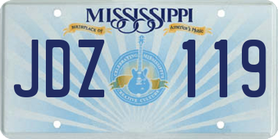 MS license plate JDZ119