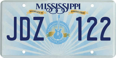 MS license plate JDZ122