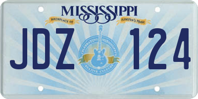 MS license plate JDZ124