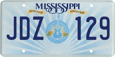 MS license plate JDZ129