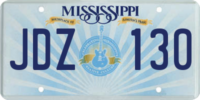 MS license plate JDZ130