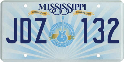MS license plate JDZ132