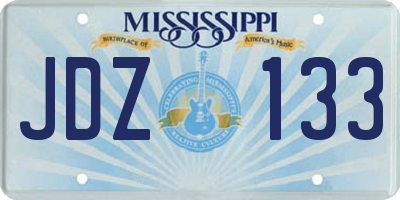 MS license plate JDZ133