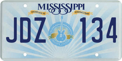 MS license plate JDZ134