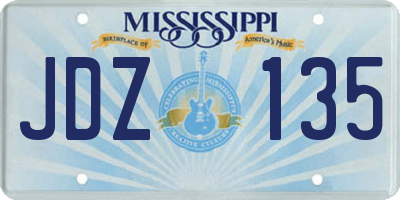MS license plate JDZ135
