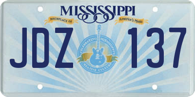 MS license plate JDZ137