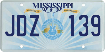 MS license plate JDZ139