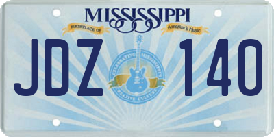 MS license plate JDZ140