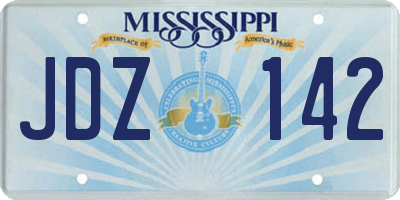 MS license plate JDZ142