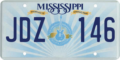 MS license plate JDZ146