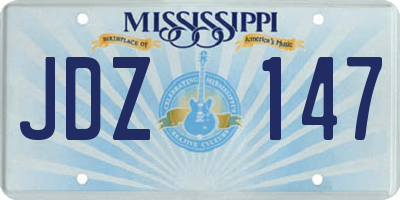 MS license plate JDZ147