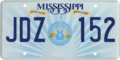 MS license plate JDZ152