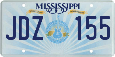 MS license plate JDZ155