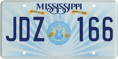 MS license plate JDZ166