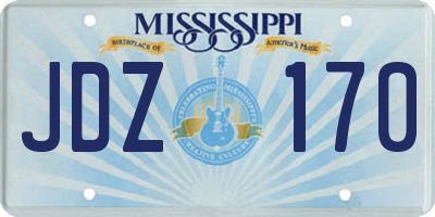 MS license plate JDZ170