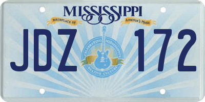 MS license plate JDZ172