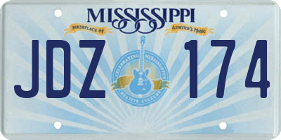 MS license plate JDZ174