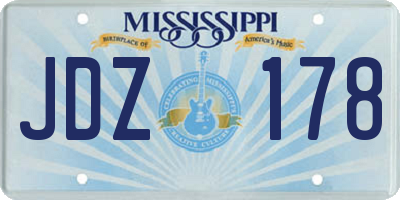 MS license plate JDZ178
