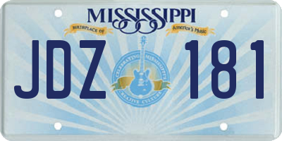 MS license plate JDZ181