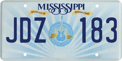 MS license plate JDZ183