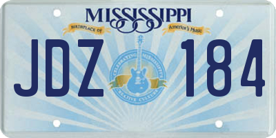 MS license plate JDZ184