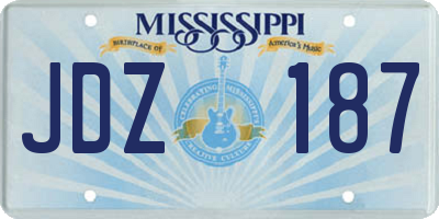 MS license plate JDZ187