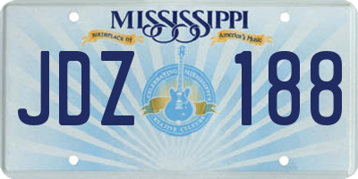 MS license plate JDZ188