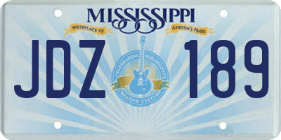 MS license plate JDZ189