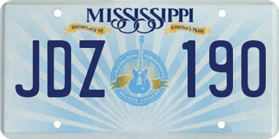 MS license plate JDZ190