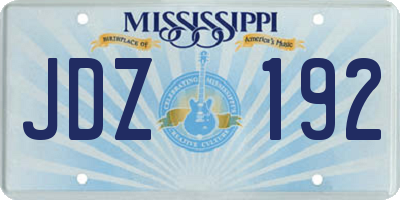 MS license plate JDZ192