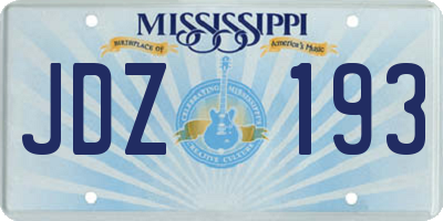 MS license plate JDZ193