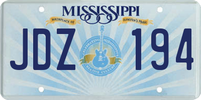 MS license plate JDZ194