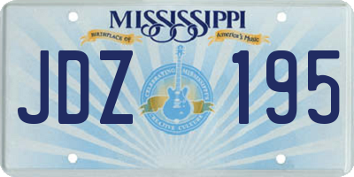 MS license plate JDZ195