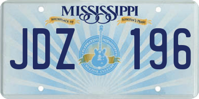MS license plate JDZ196