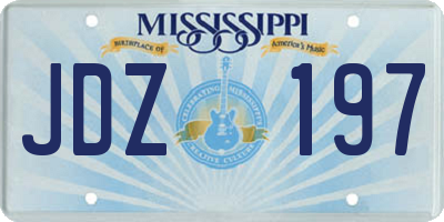 MS license plate JDZ197