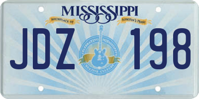 MS license plate JDZ198