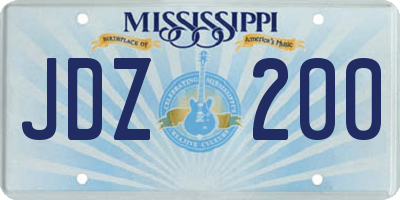 MS license plate JDZ200