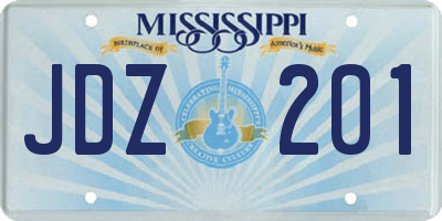 MS license plate JDZ201