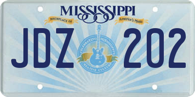 MS license plate JDZ202