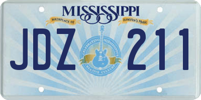 MS license plate JDZ211