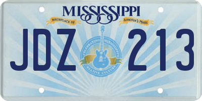 MS license plate JDZ213
